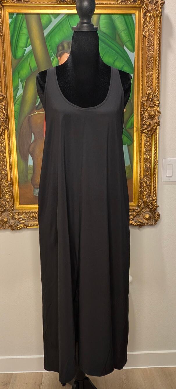 Athleta To The Max Scoop Neck High Low Dress Racerback Pockets Black Womens XS
